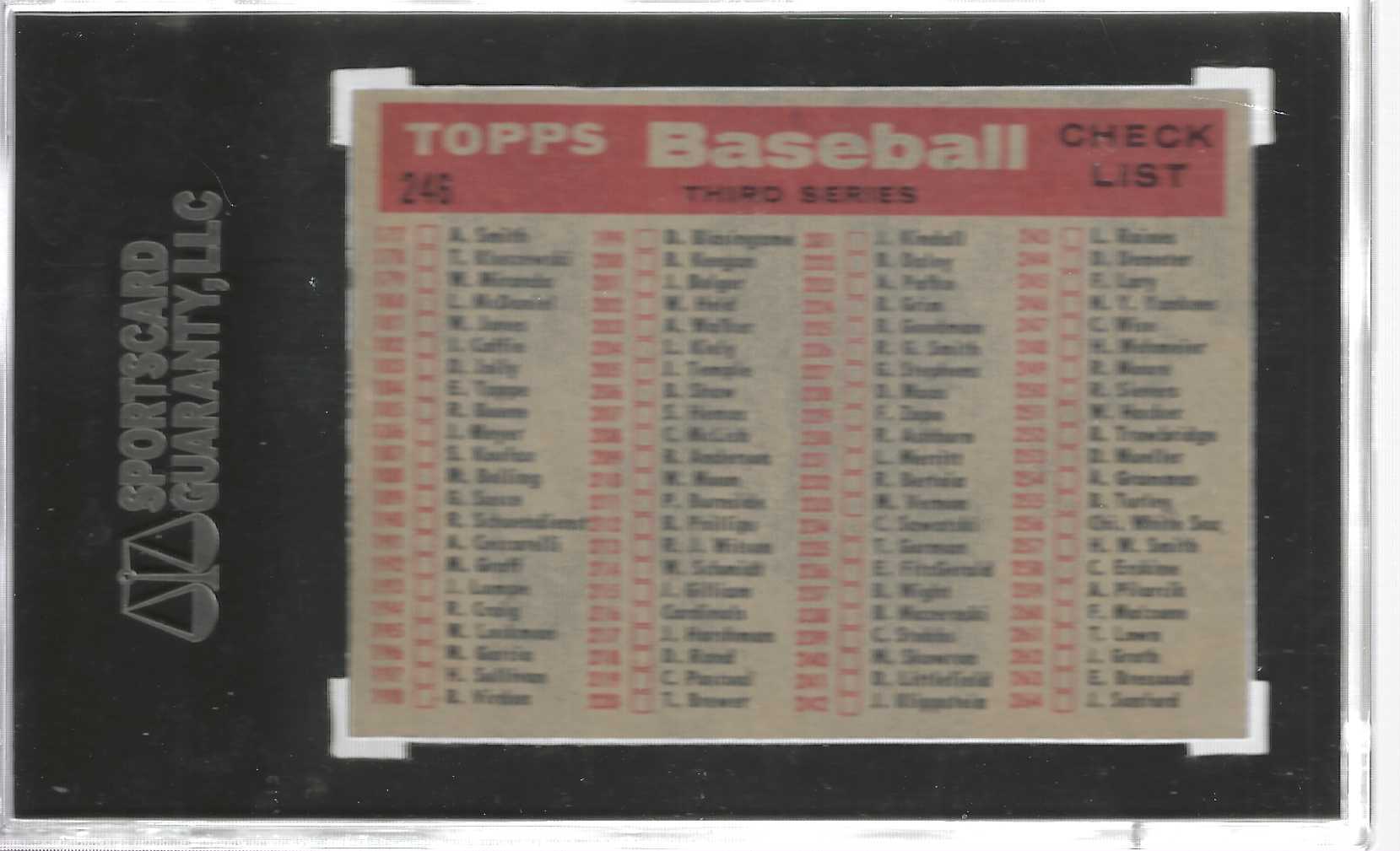1958 Topps #246 Yankees Team Card SGC 8