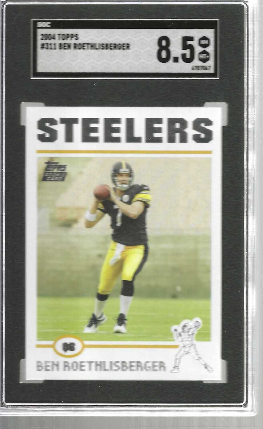 2004 Topps #311 Ben Roethlisberger rookie SGC Graded 8.5