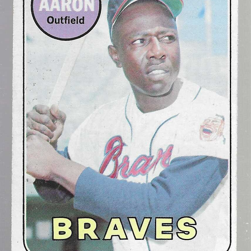 1969 Topps #100 Hank Aaron list $300