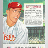 1955 Red Man Tobacco #NL24 Curt Simmons Ex+