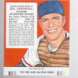 1955 Red Man Tobacco #NL2 Del Crandall Nr Mint