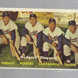 1957 Topps #400 Dodger Sluggers VG List $150