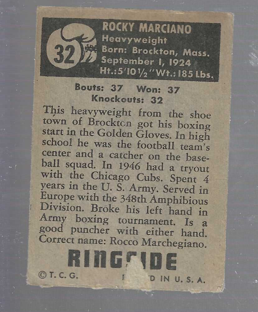 1951 Ringside #32 Rocky Marciano