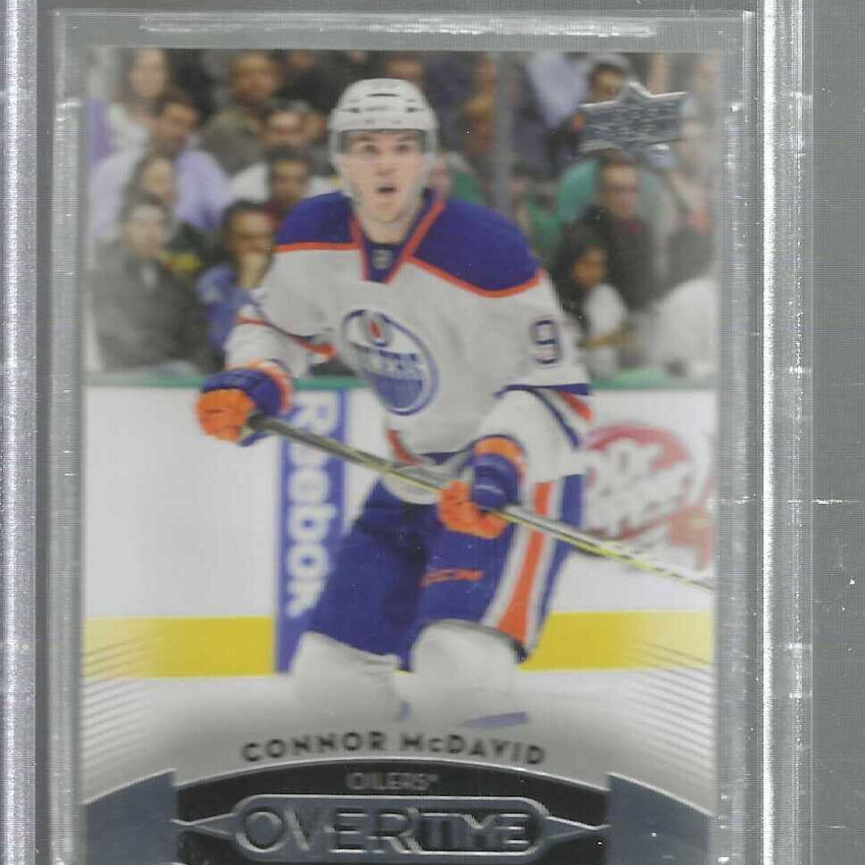2015/16 Upper Deck Overtime #180 Connor McDavid rookie Beckett Graded 9