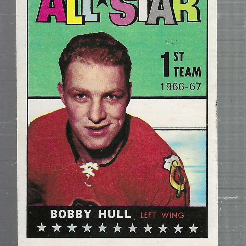 1967/68 Topps #124 Bobby Hull All Star list $125