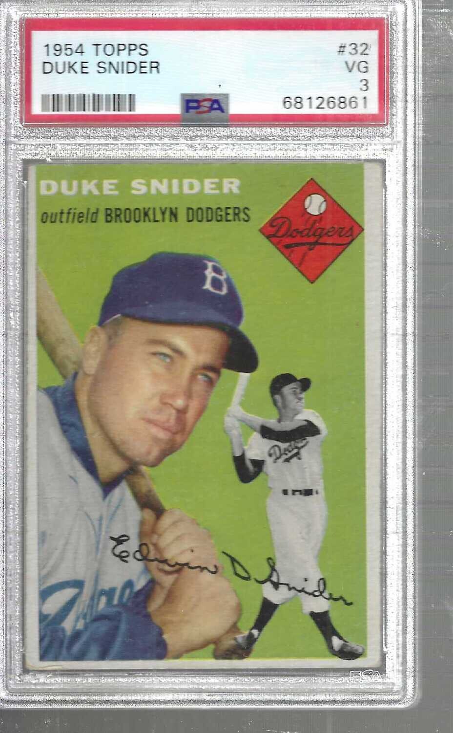 1954 Topps #32 Duke Snider PSA 3
