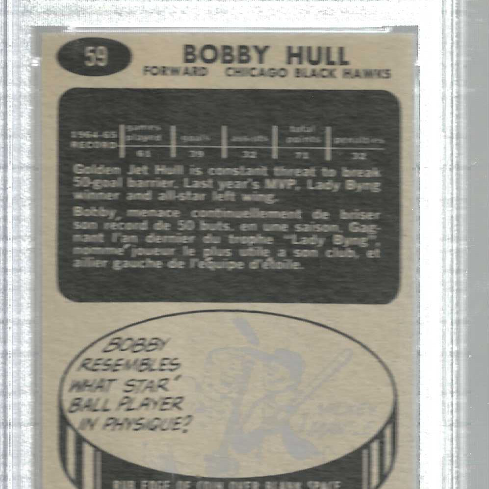 1965/66 Topps #59 Bobby Hull PSA 8