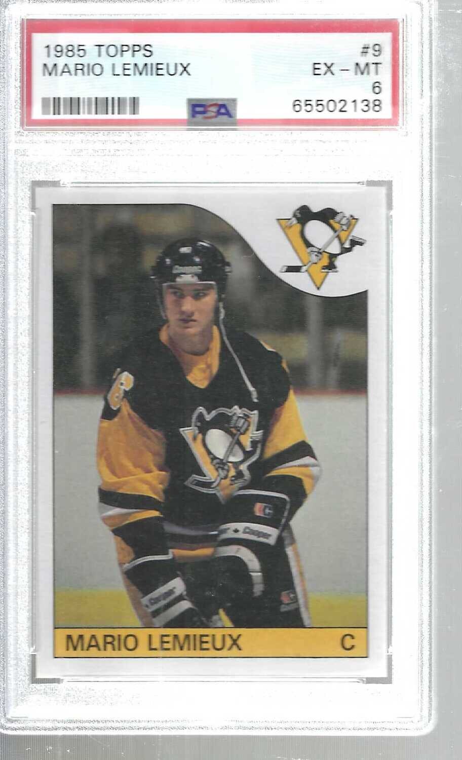 1985/86 Topps #9 Mario Lemieux rookie PSA 6