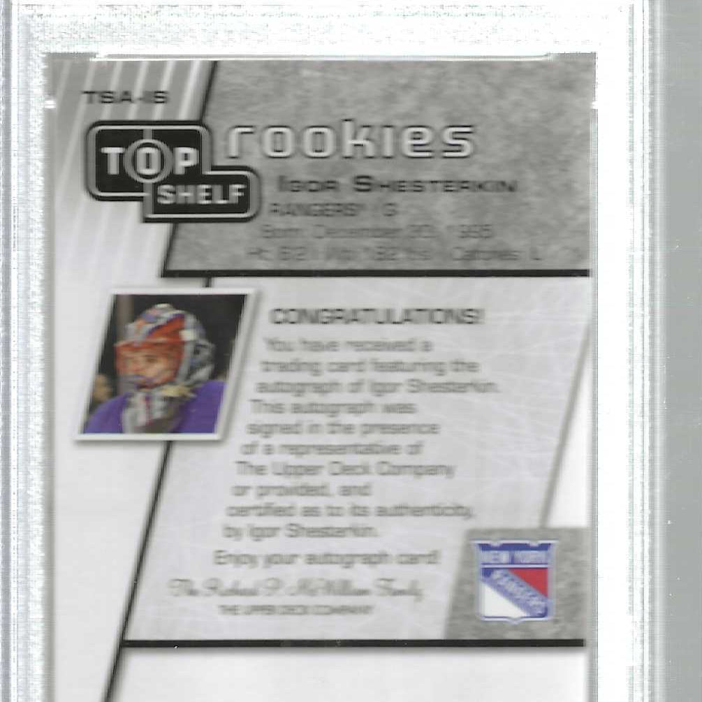 2020 UD Summer Promo Igor Shesterkin Top Shelf Rookies Autograph PSA 10