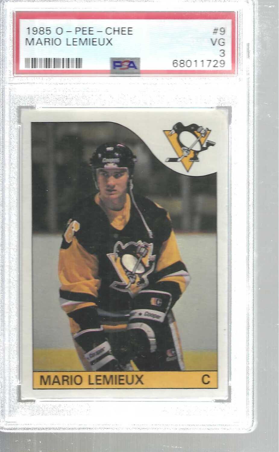 1985/86 Opeechee #9 Mario Lemieux rookie PSA 3