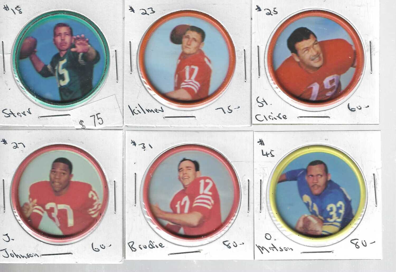 1962 Salada Football Coin #18 Bart Starr Ex/Mint