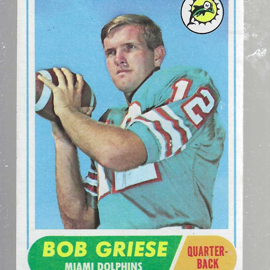 1968 Topps #196 Bob Griese rookie Ex+ List $200
