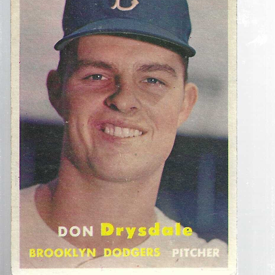 1957 Topps #18 Don Drysdale Rookie list $500