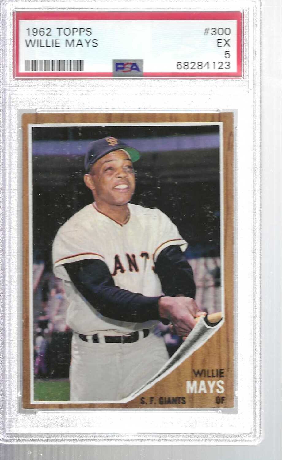 1962 Topps #300 Willie Mays PSA 5 Crisp