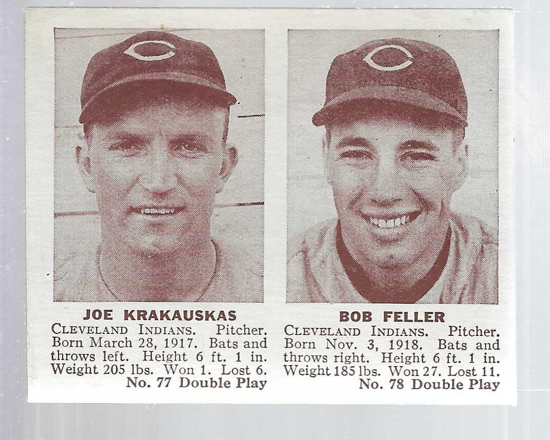 1941 Double Play #77/78 Bob 
Feller/Krakauskas Ex/Mint+