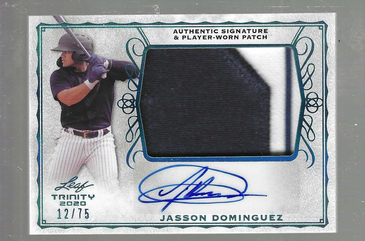 2020 Leaf Trinity Jasson Dominguez Patch autograph rookie #'d75
