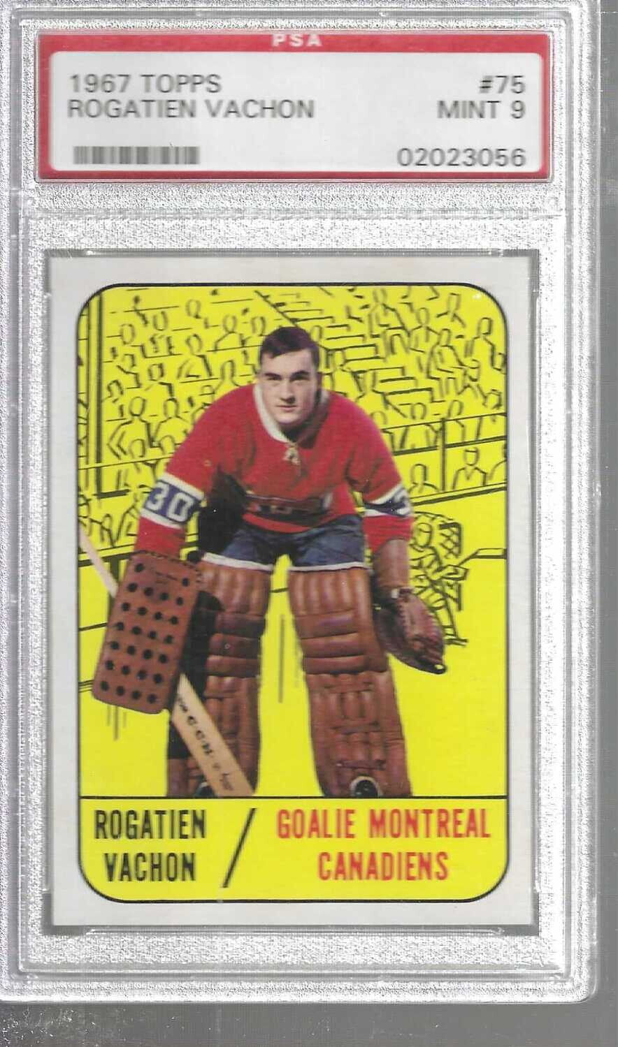 1967 Topps #75 Rogatien Vachon rookie PSA 9