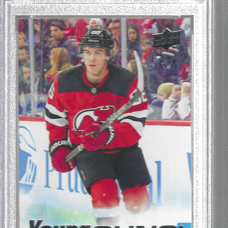2019/20 Upper Deck #201 Jack Hughes Young Guns Rookie PSA 9