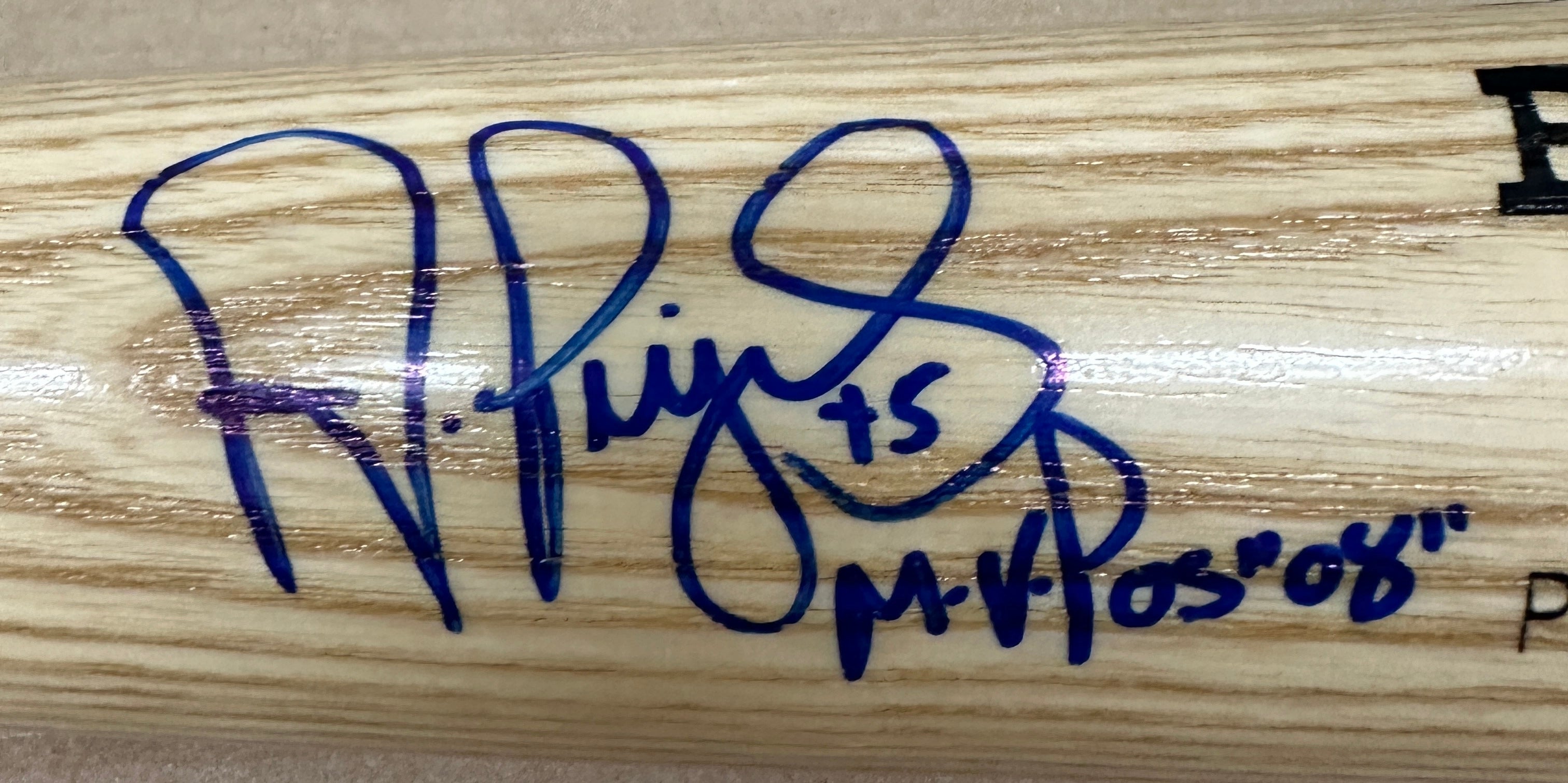 Albert Pujols signed bat JSA Certified