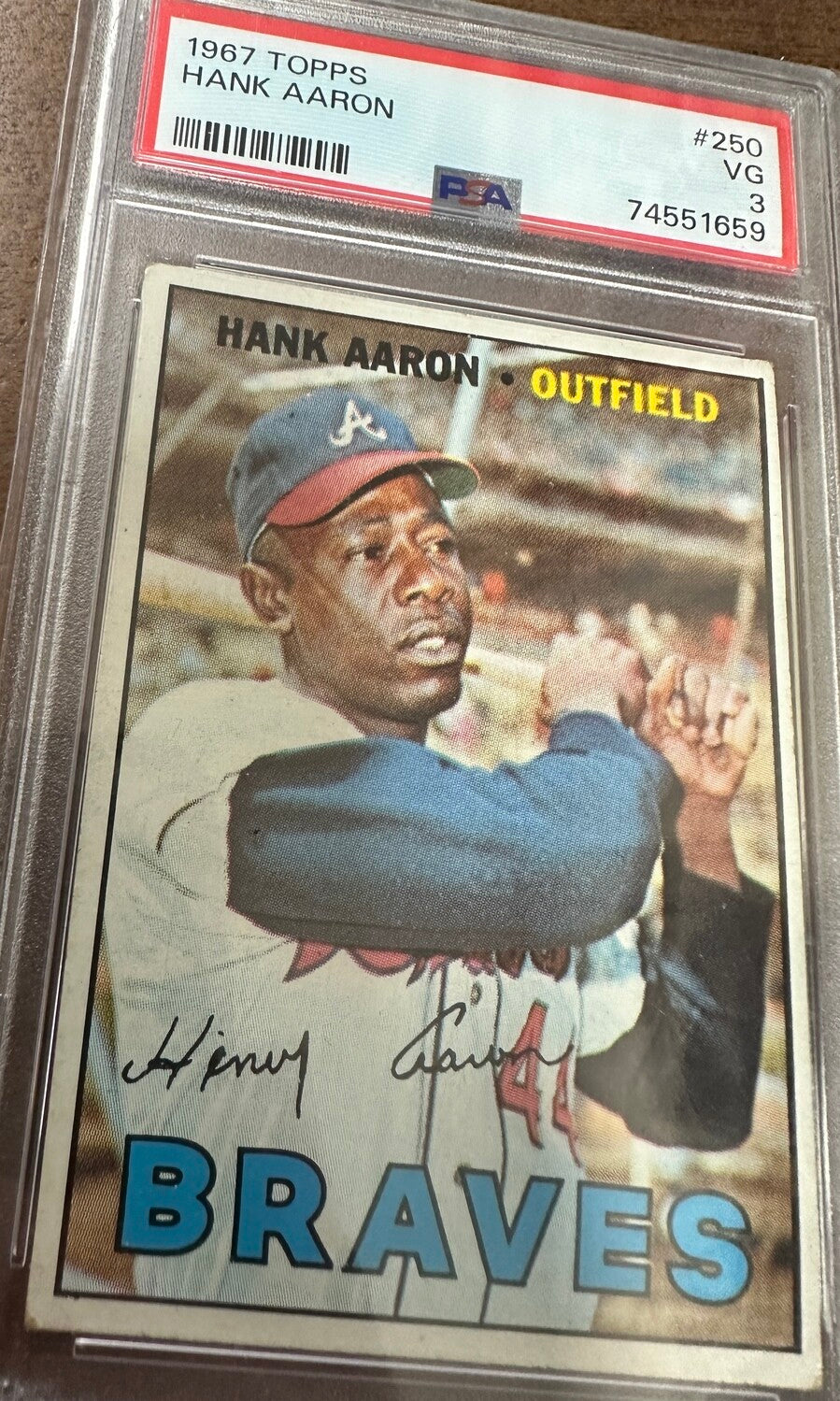 1967 Topps #250 Hank Aaron PSA 3