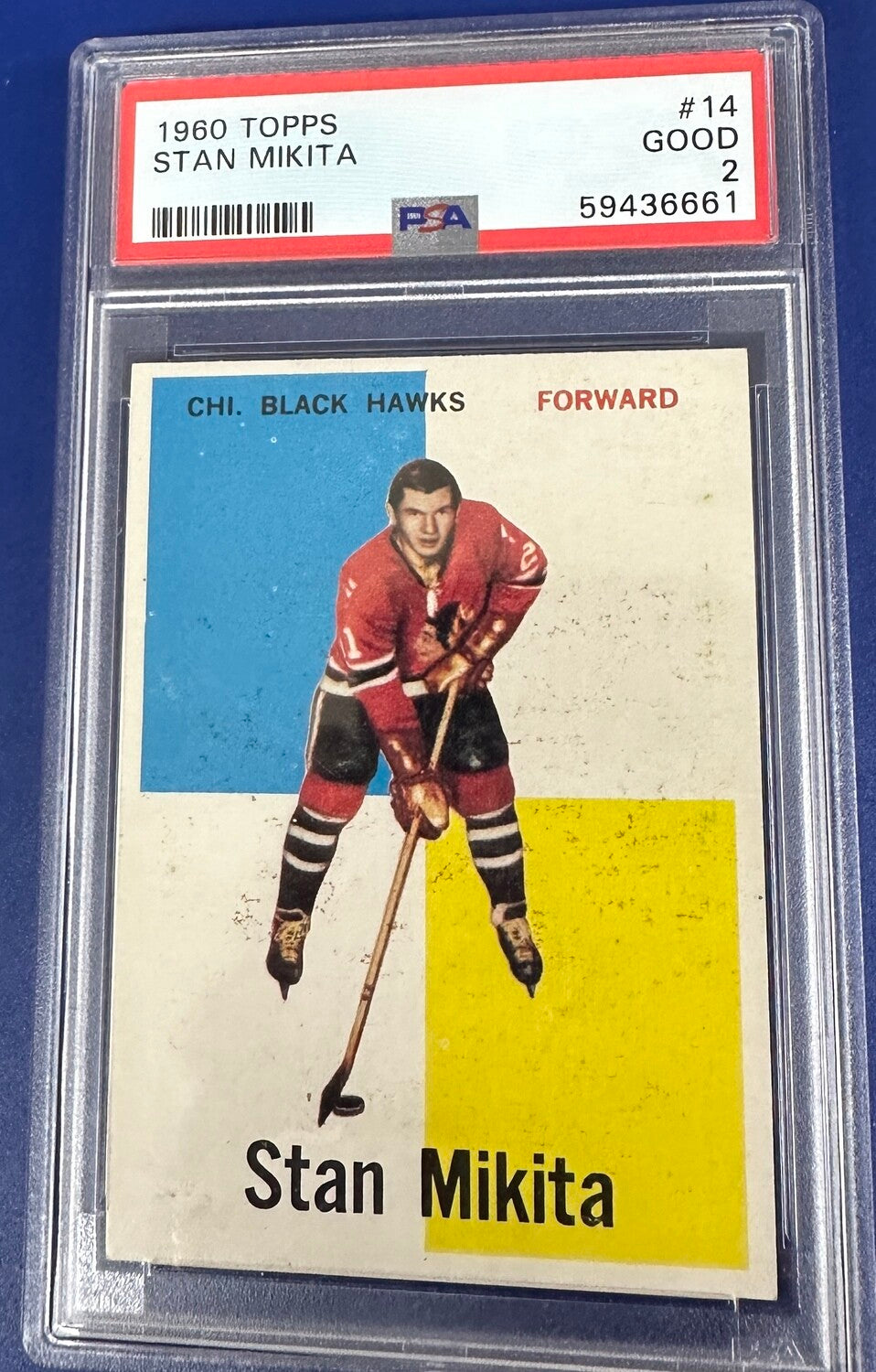 1960/61 Topps #14 Stan Mikita rookie PSA 2
