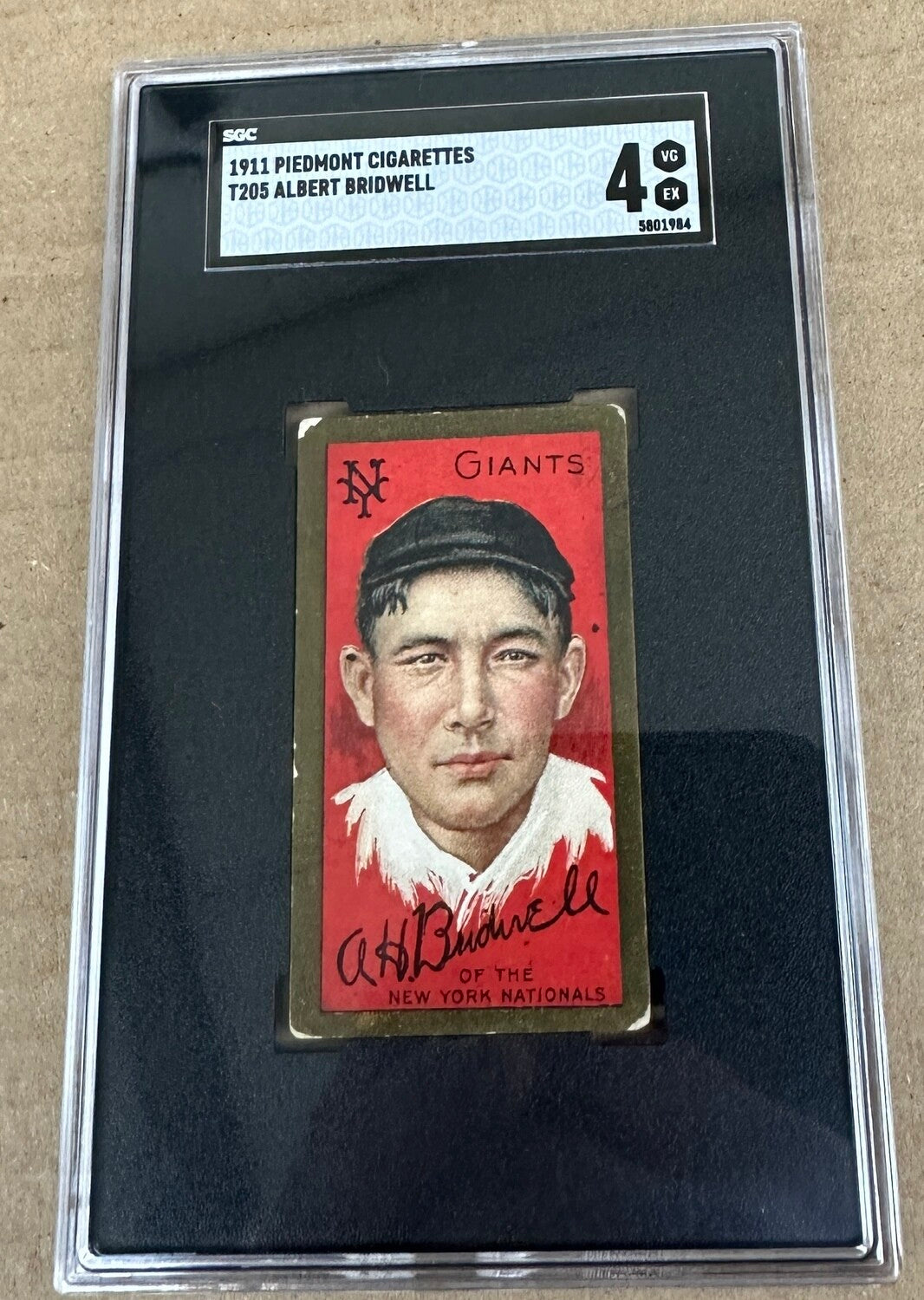 1911 T-205 Piedmont  Albert Bridwell SGC 4