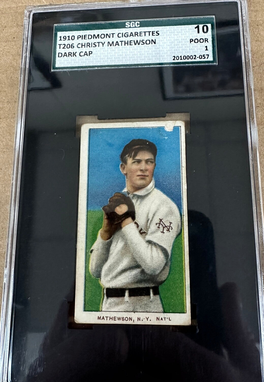 1910 Piedmont T206 Christie Mathewson SGC 1 Nice