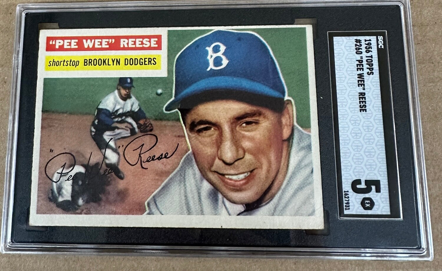 1956 Topps #260 Pee Wee Reese SGC 5