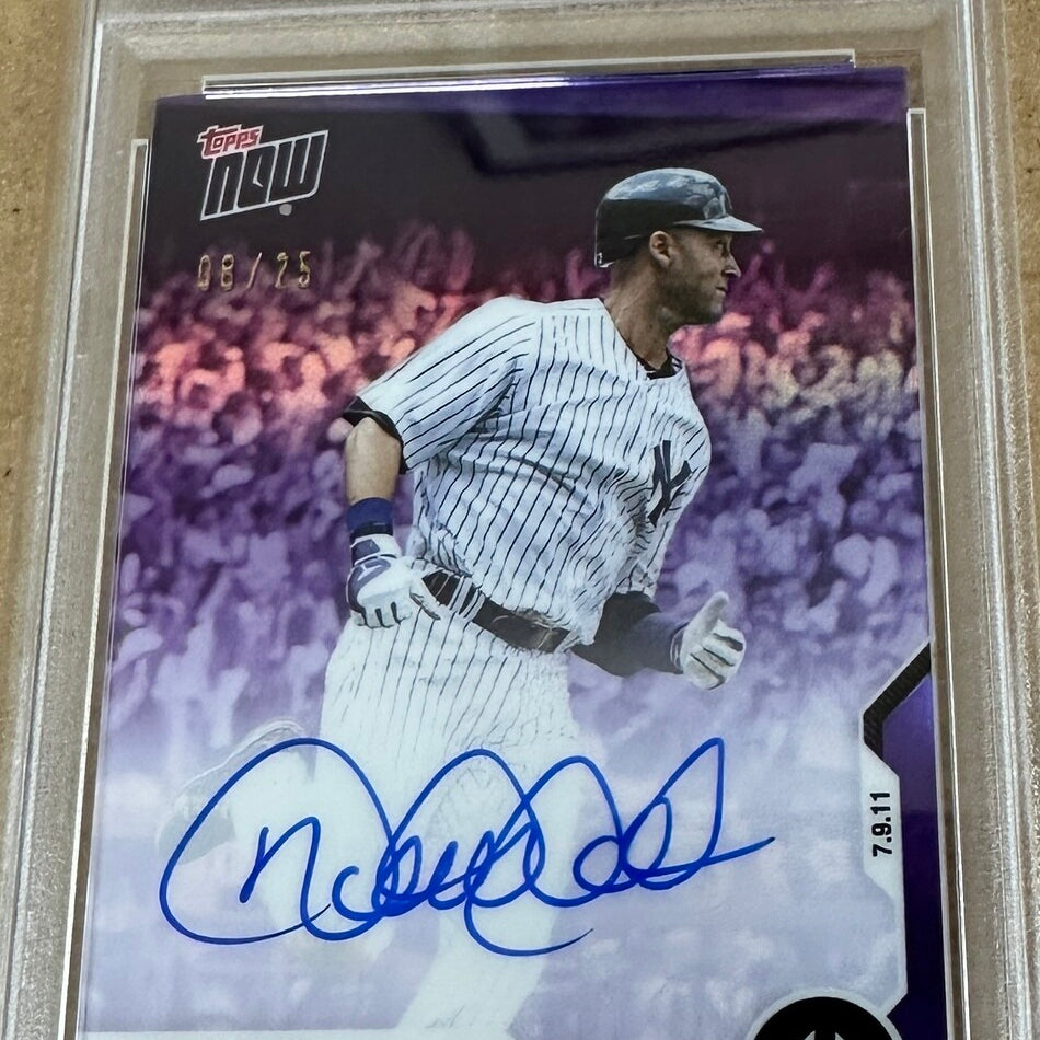 2020 Topps Now Derek Jeter Chrome Career Retro Autograph Purple Refractor PSA 10 Auto