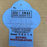 1941 World Series Press Pass Yankee Stadium Nr Mint