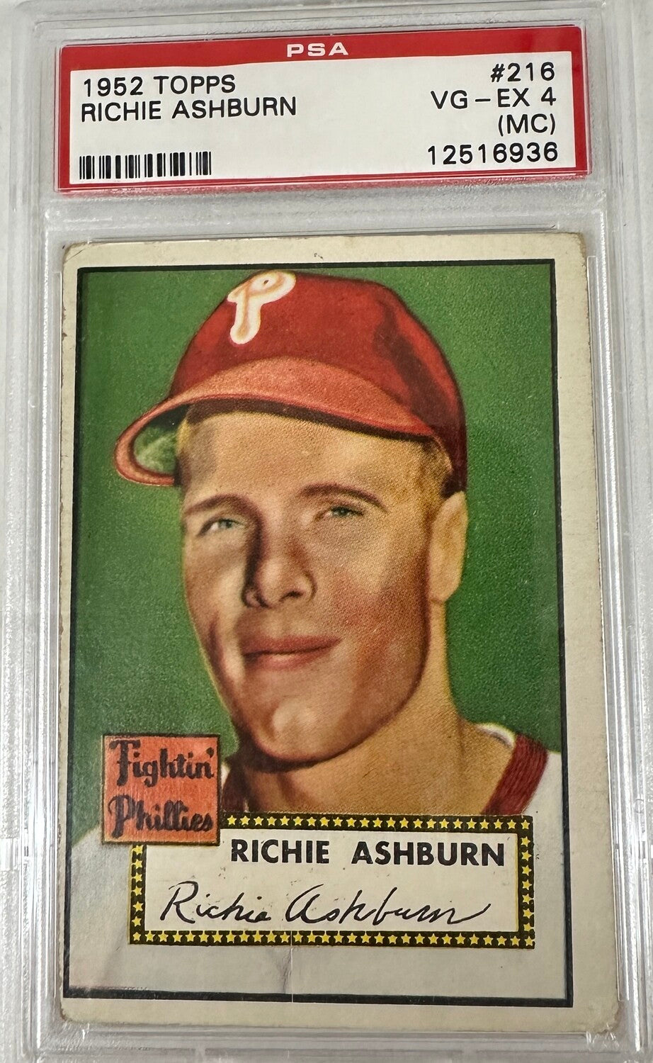 1952 Topps #216 Richie Ashburn PSA 4 MC