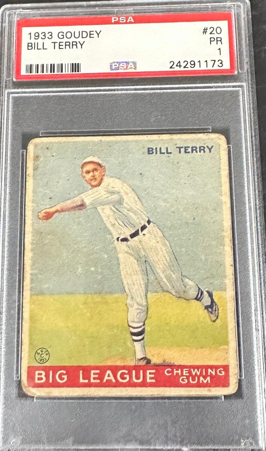 1933 Goudey #20 Bill Terry PSA 1