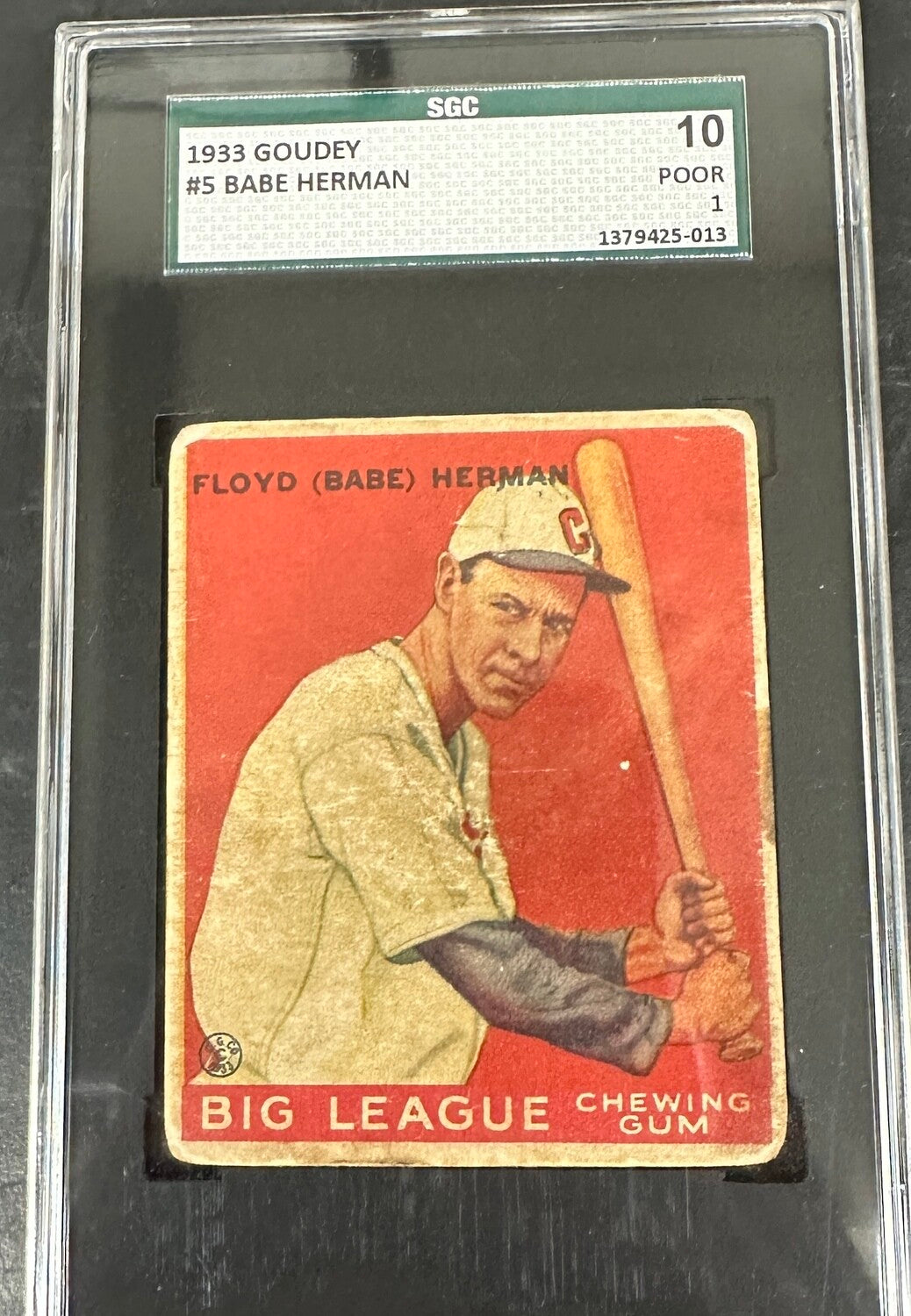 1933 Goudey #5 Babe Herman SGC 1