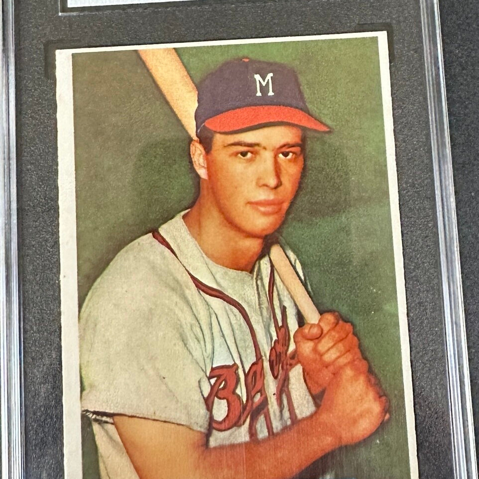 1954 Bowman #64 Eddie Mathews SGC 5