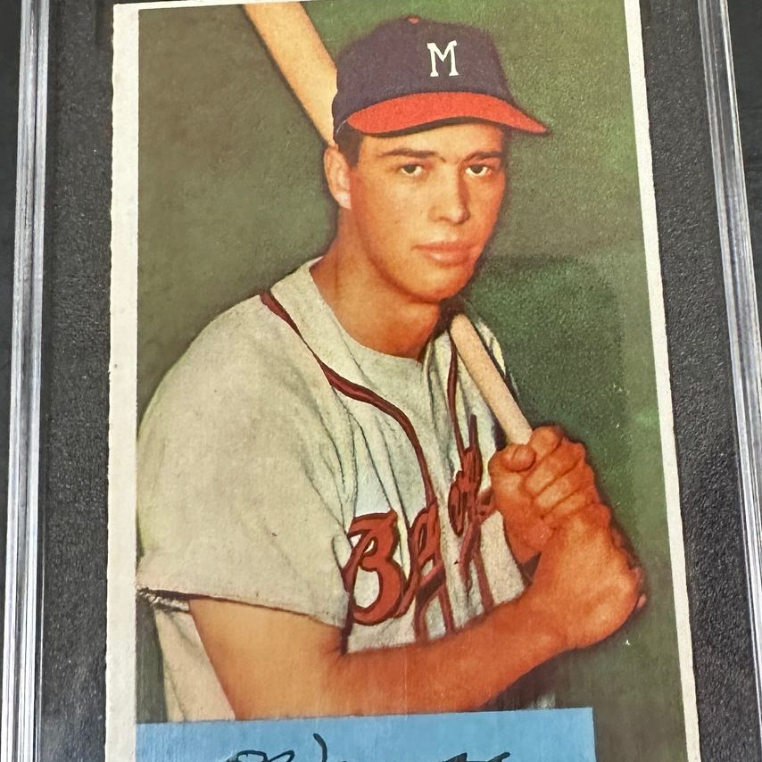1954 Bowman #64 Eddie Mathews SGC 5