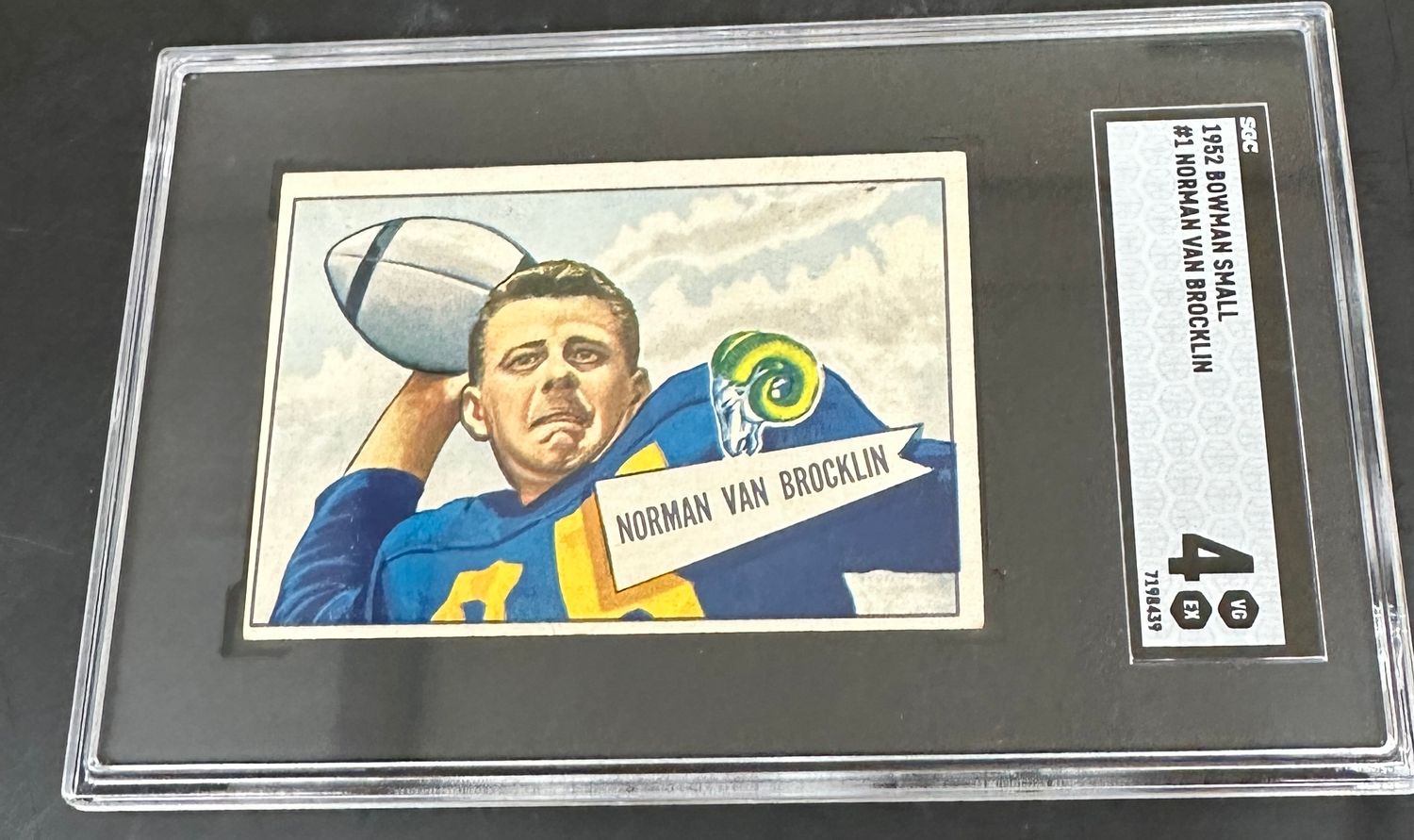 1952 Bowman Football #1 Norm Van Brocklin SGC 4