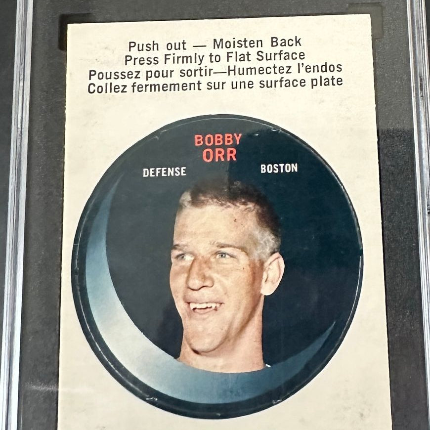 1968 Opeechee Puck Sticker #4 Bobby Orr SGC 3