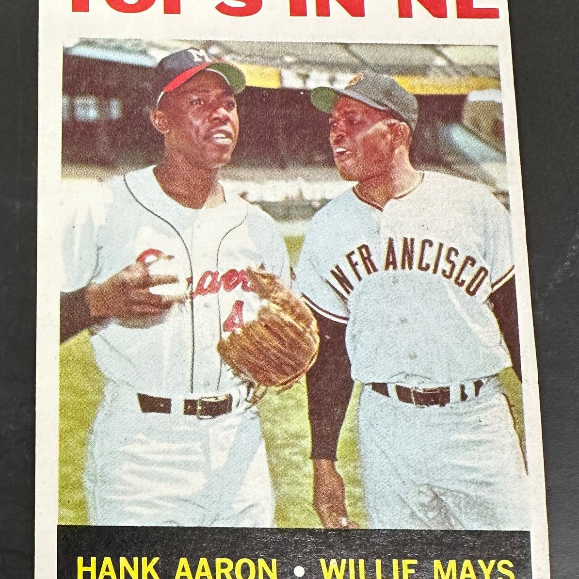 1964 Topps Tops In NL Aaron Mays Ex+