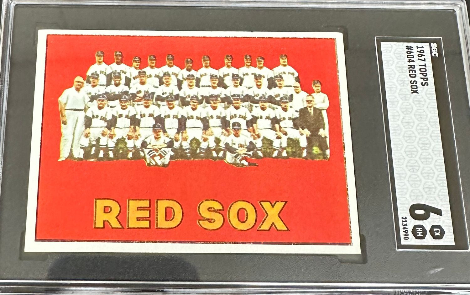 1967 Topps #604 Red Sox Team Card SGC 6