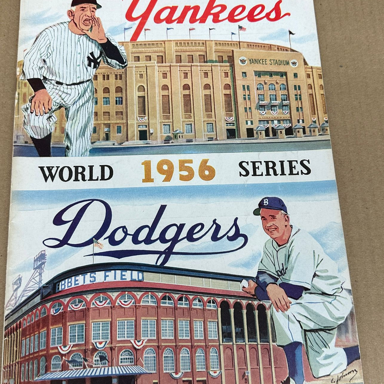 1956 NY Yankees World Series Program Don Larsen Perfect Game Scored