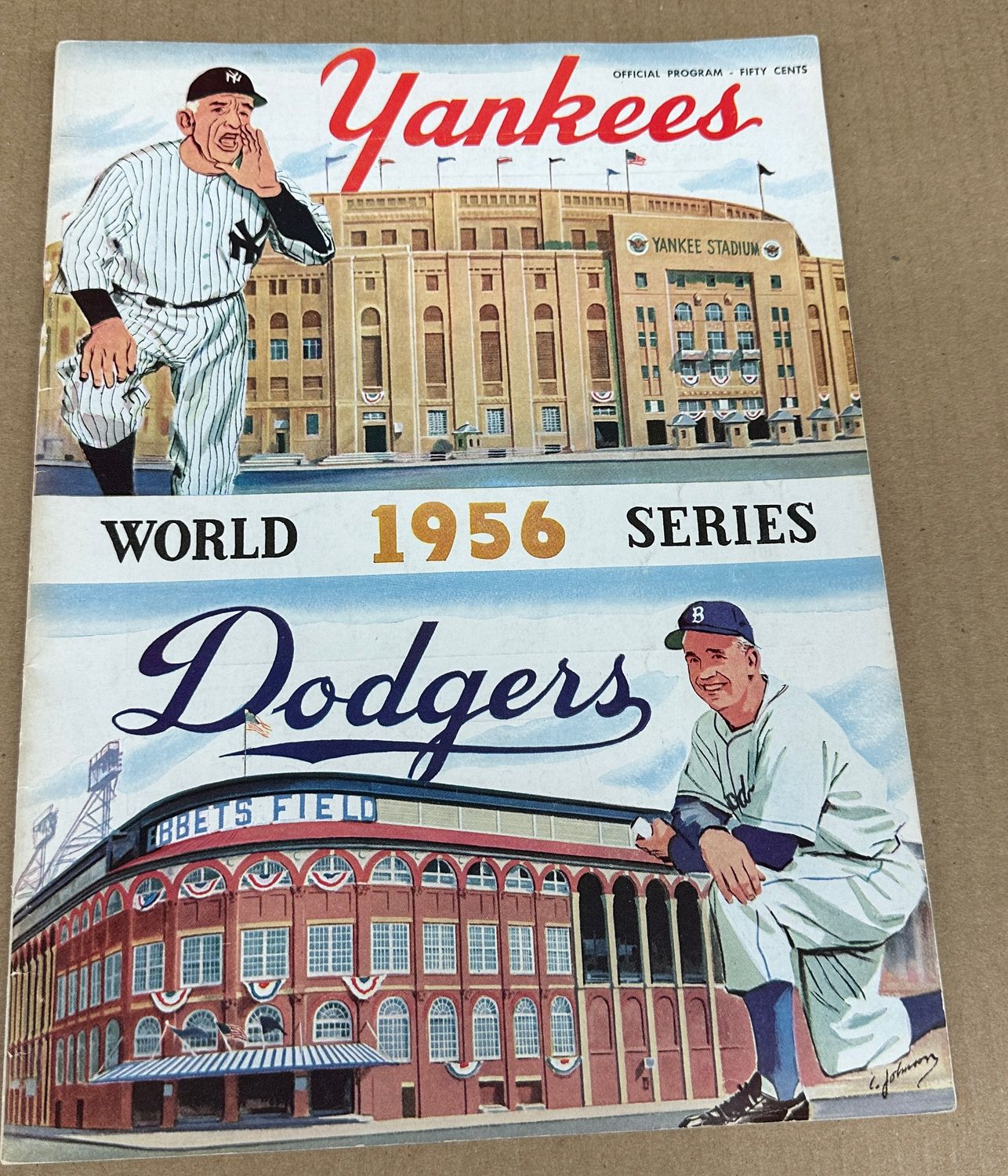 1956 NY Yankees World Series Program Don Larsen Perfect Game Scored