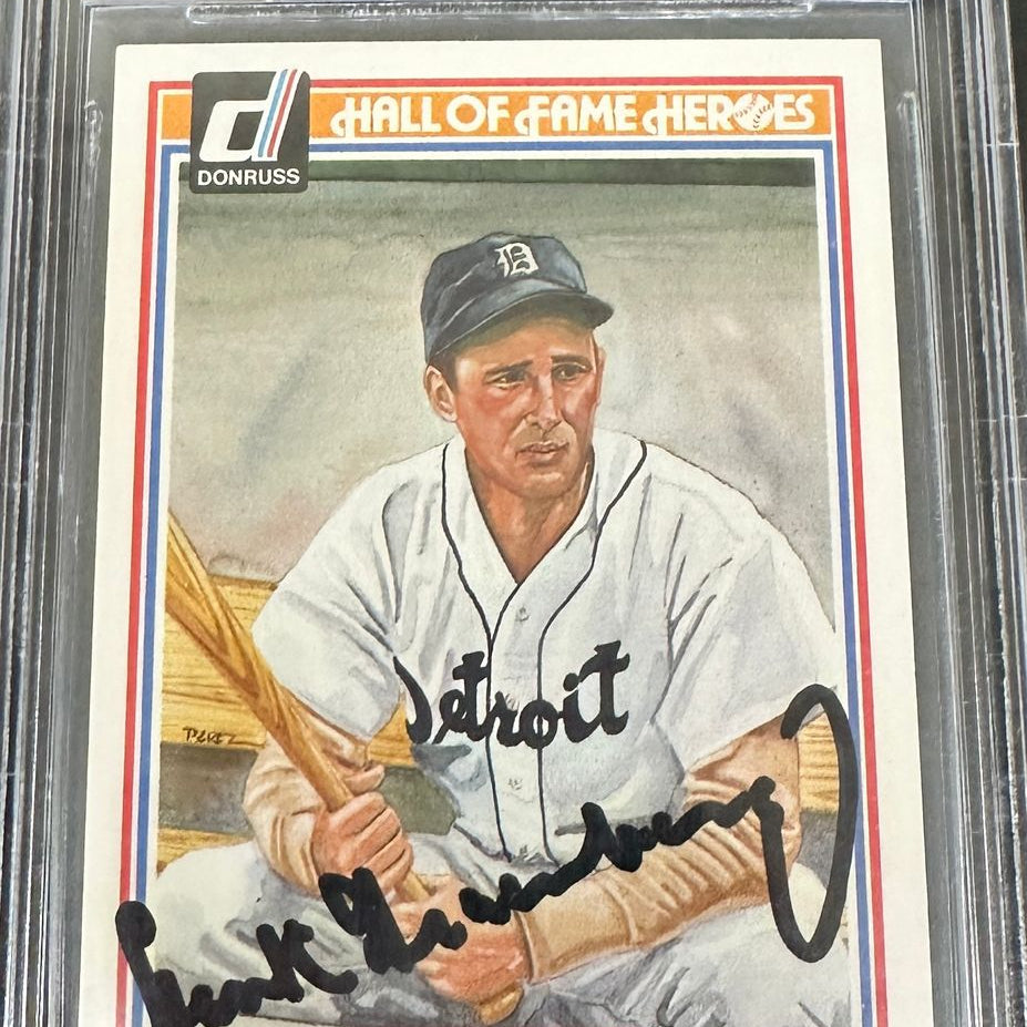 1983 Donruss HOF Heroes Hank Greenberg Autograph Beckett