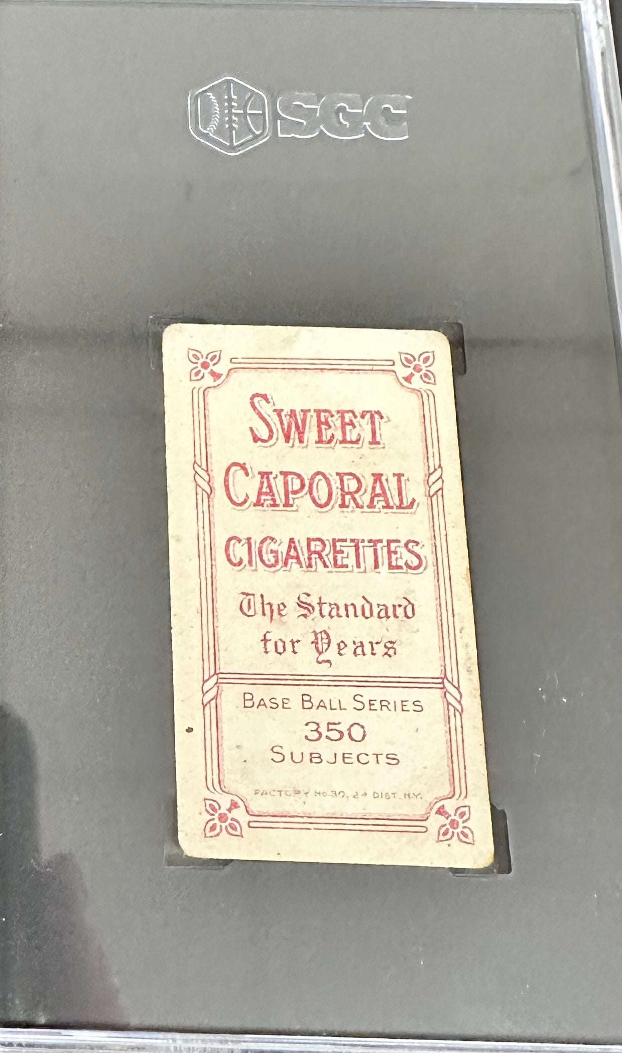 1910 T206 Sweet Caporal Frank Chance Portrait Yellow SGC 3.5