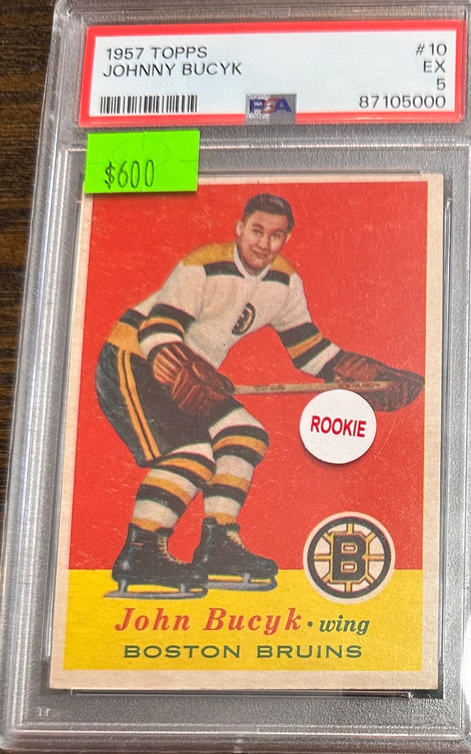 1957 Topps #10 John Bucyk rookie PSA 5