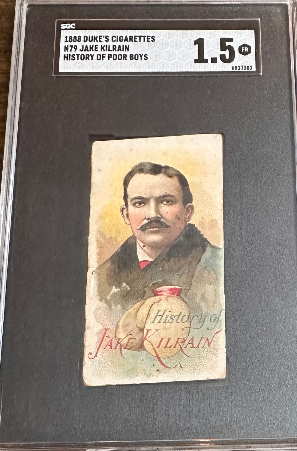 1888 Duke's Cigarettes Boxing N79 Jake Kilrain History of Poor Boys SGC 1.5