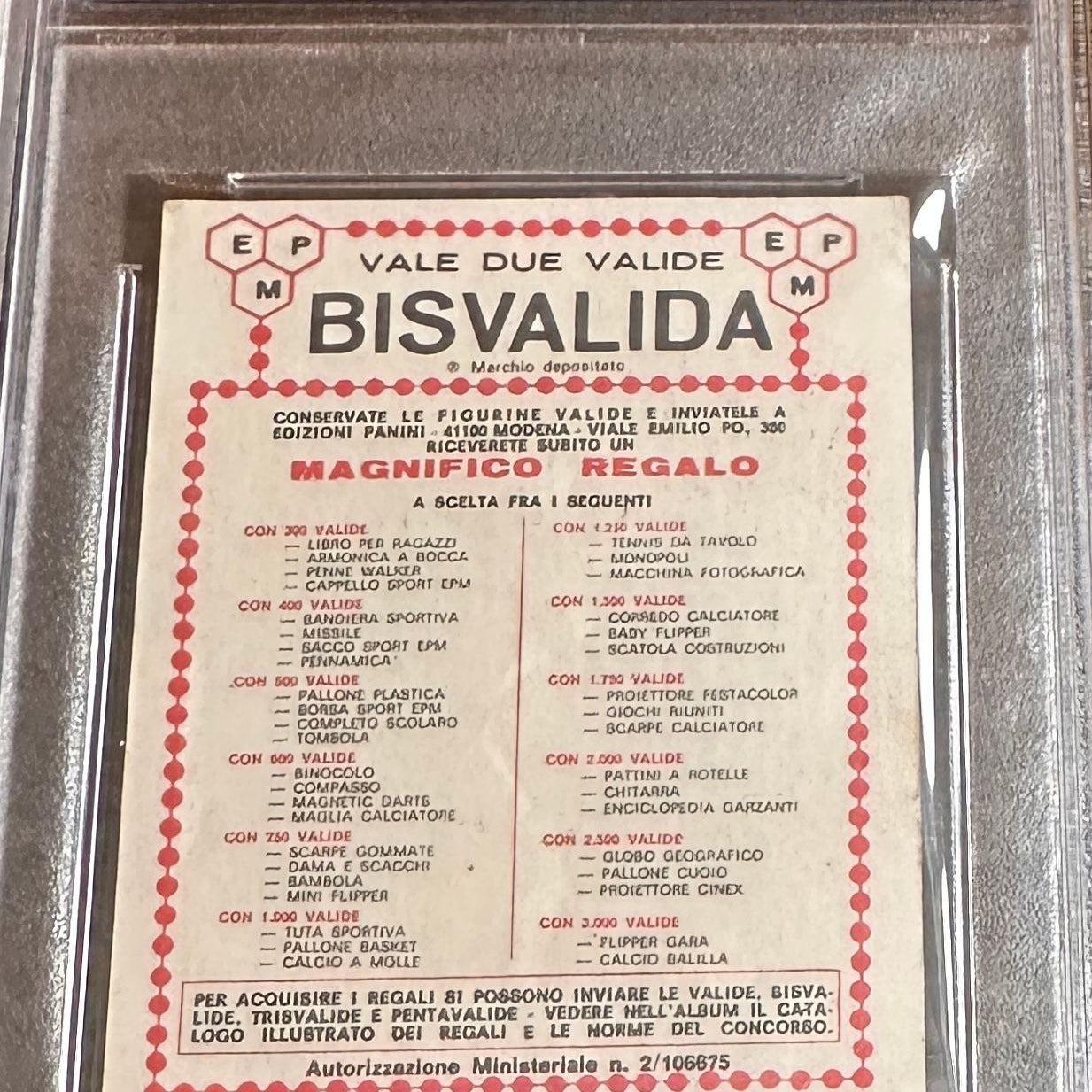 1970 Panini Mexico Pele World Cup Bisvalida PSA 2