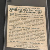 1954 Red Man Tobacco w/ Tabs #A18 Bob Porterfield SGC 7.5