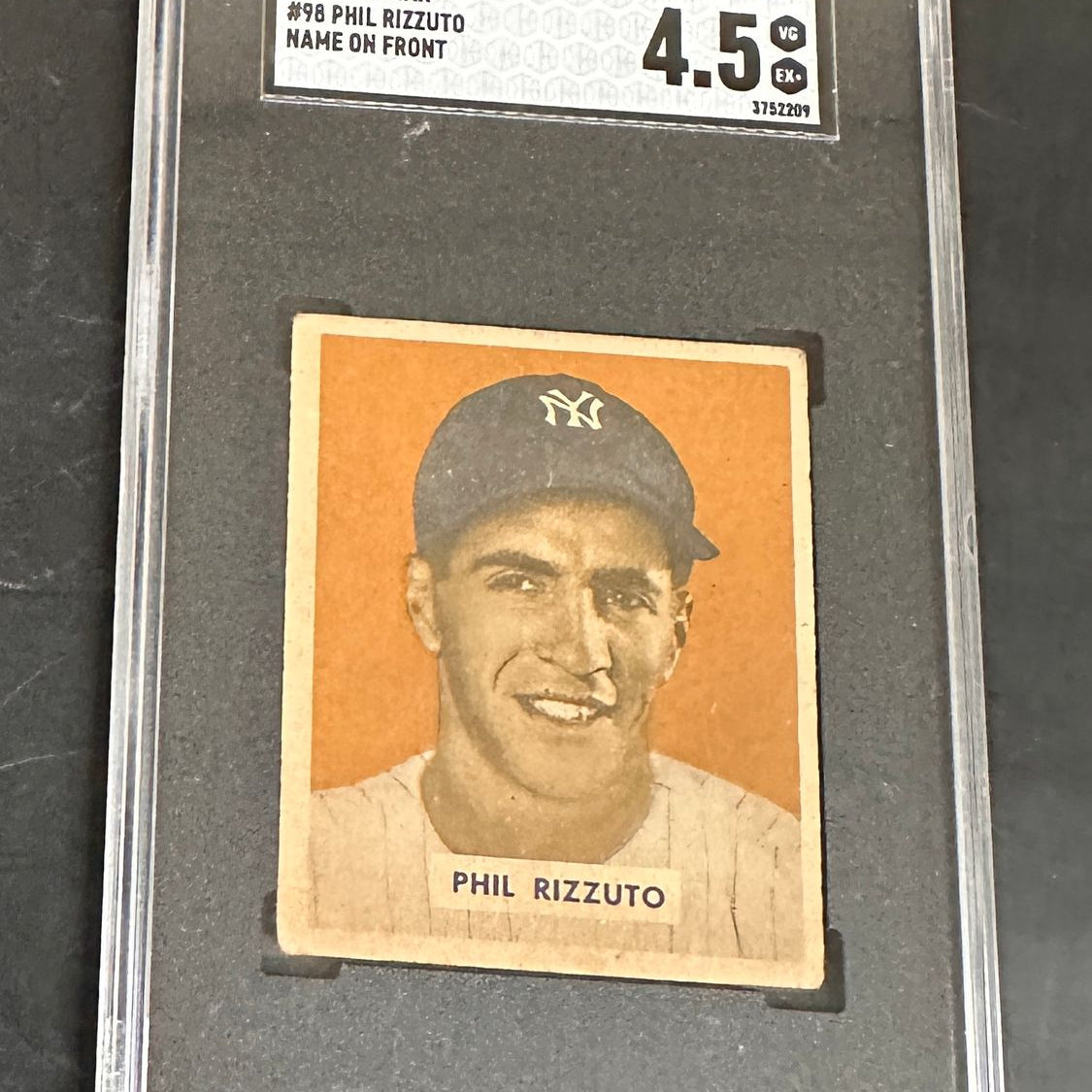 1949 Bowman #98 Phil Rizzuto Name On Front SGC 4.5