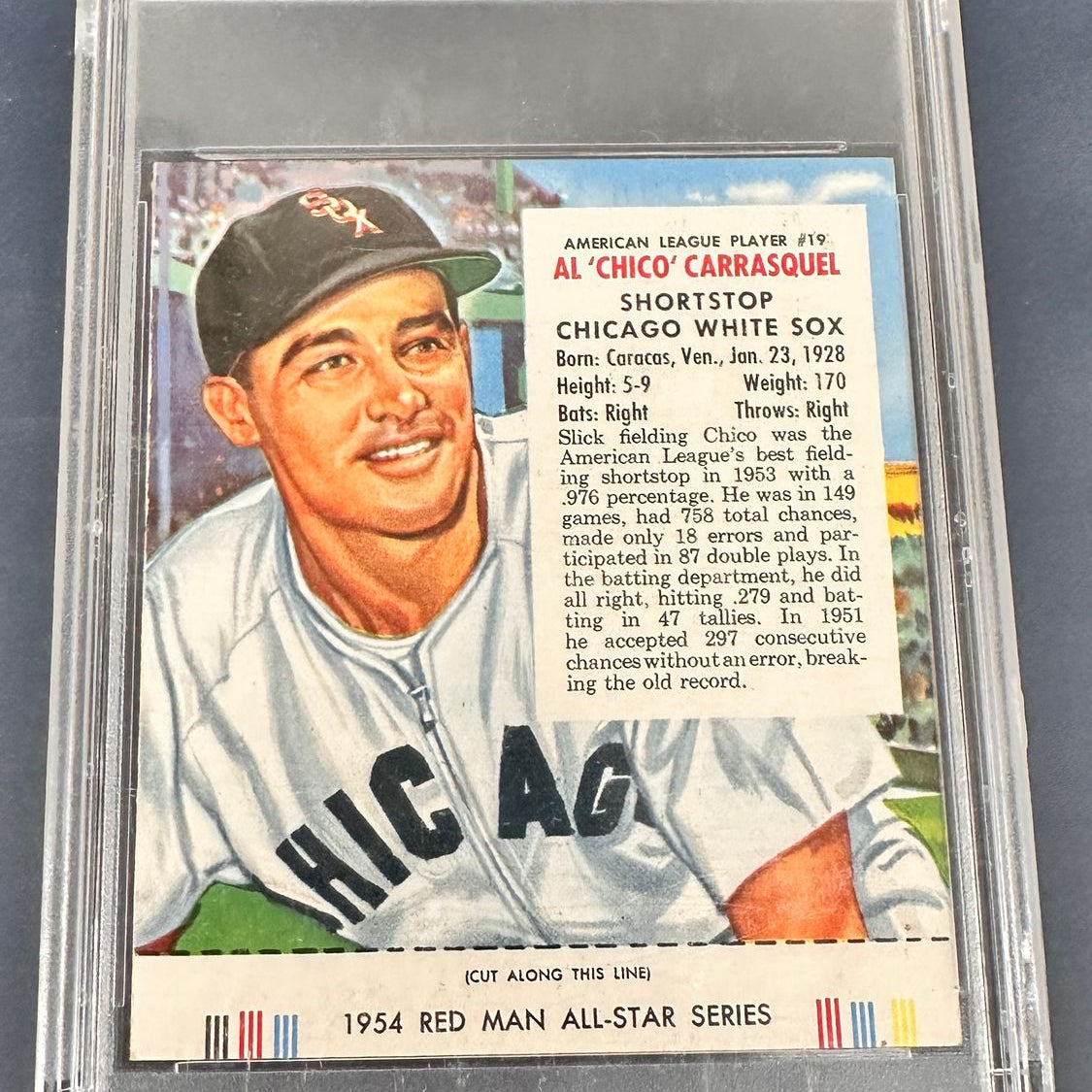 1954 Red Man #AL19 Chico Carrasquel PSA 5