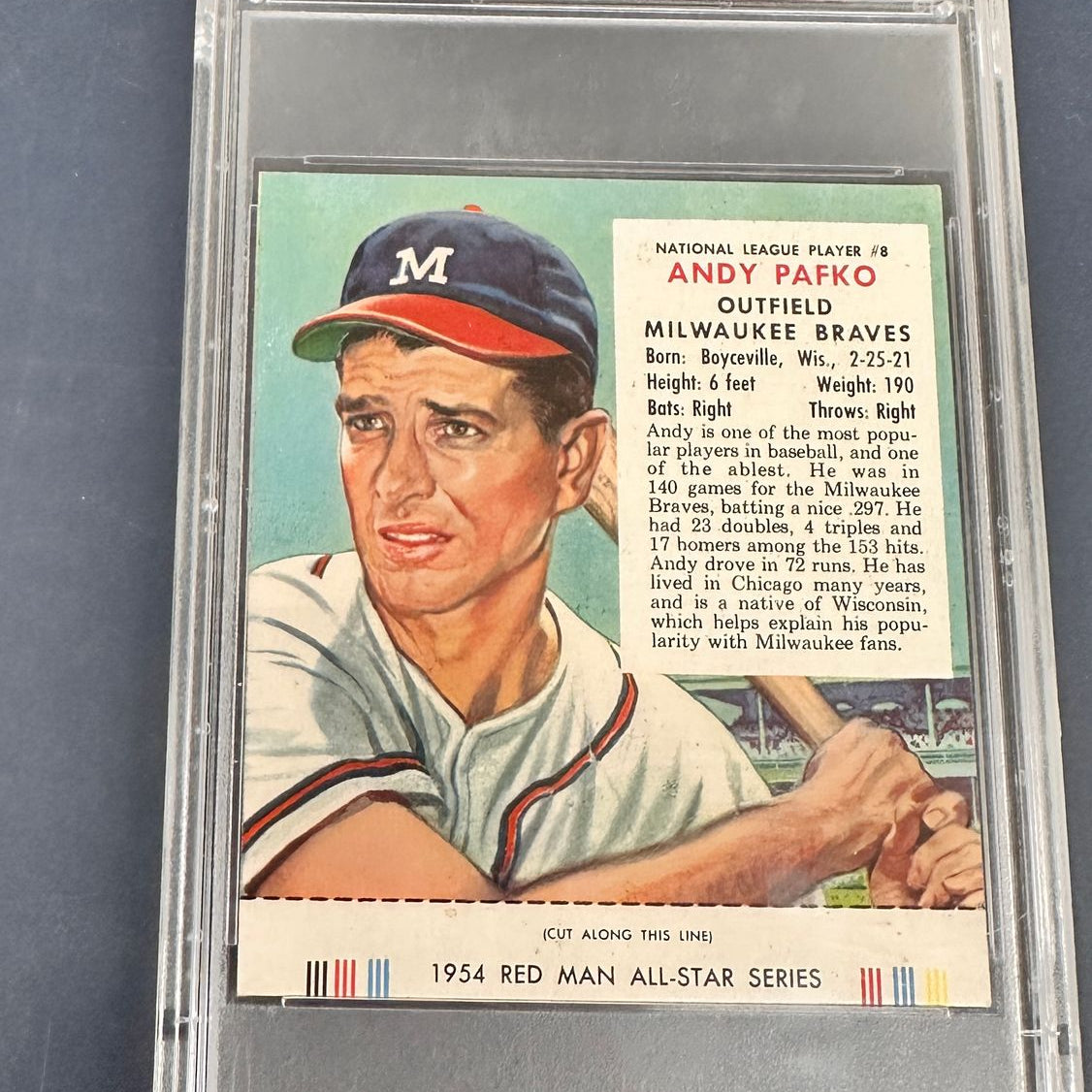1954 Red Man #NL8 Andy Pafko PSA 5